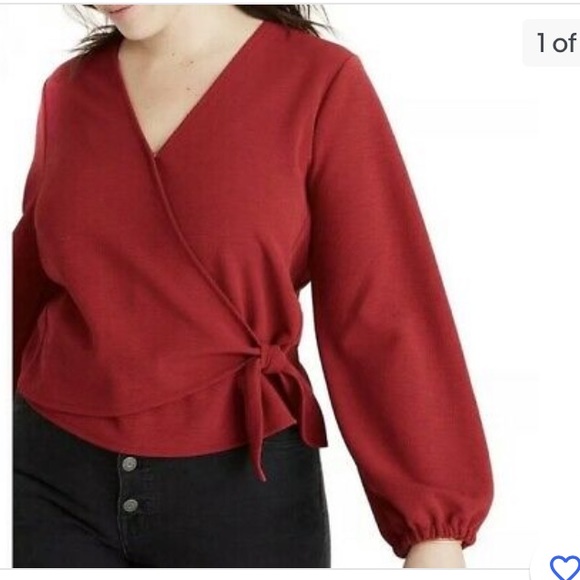 Madewell Tops - Madewell Plus Sz XL Ballet Wrap Top Side Tie